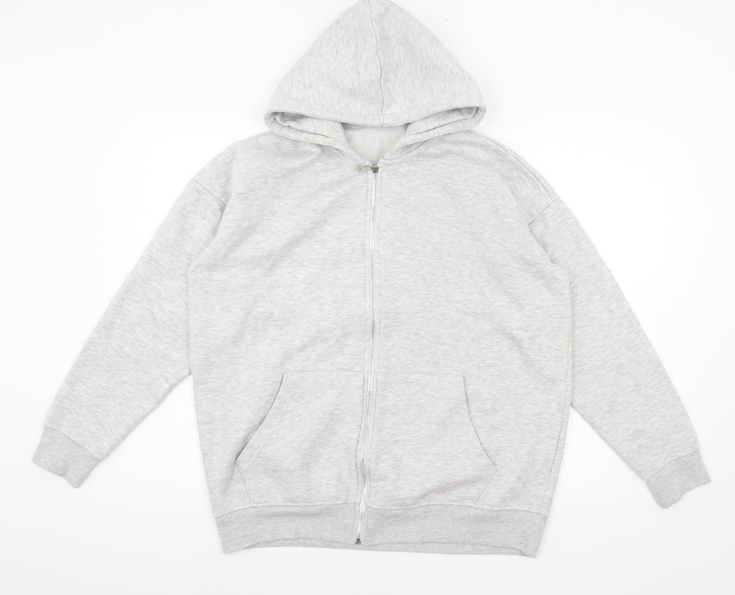 Boohoo Mens Grey  Jersey Full Zip Hoodie Size S