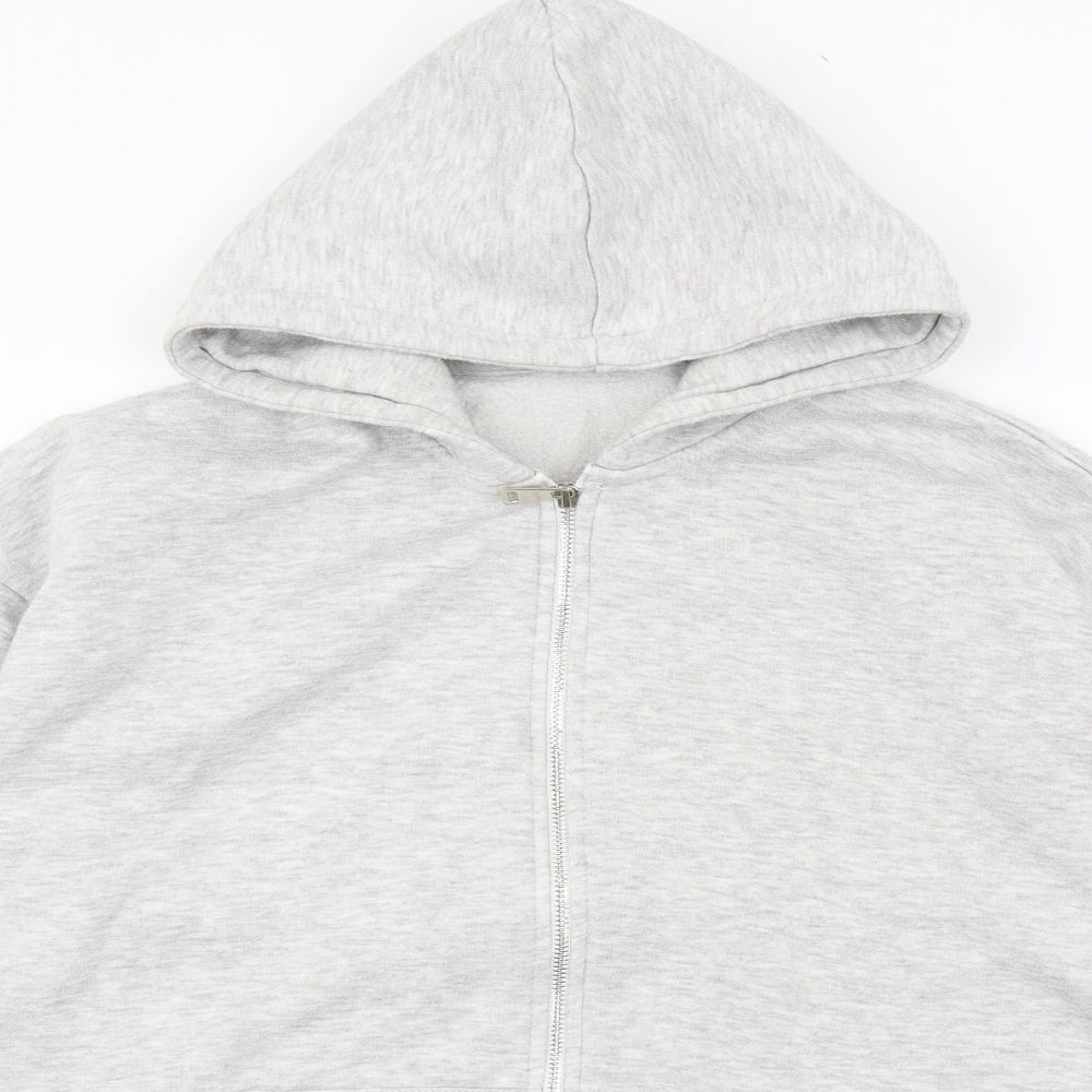 Boohoo Mens Grey  Jersey Full Zip Hoodie Size S