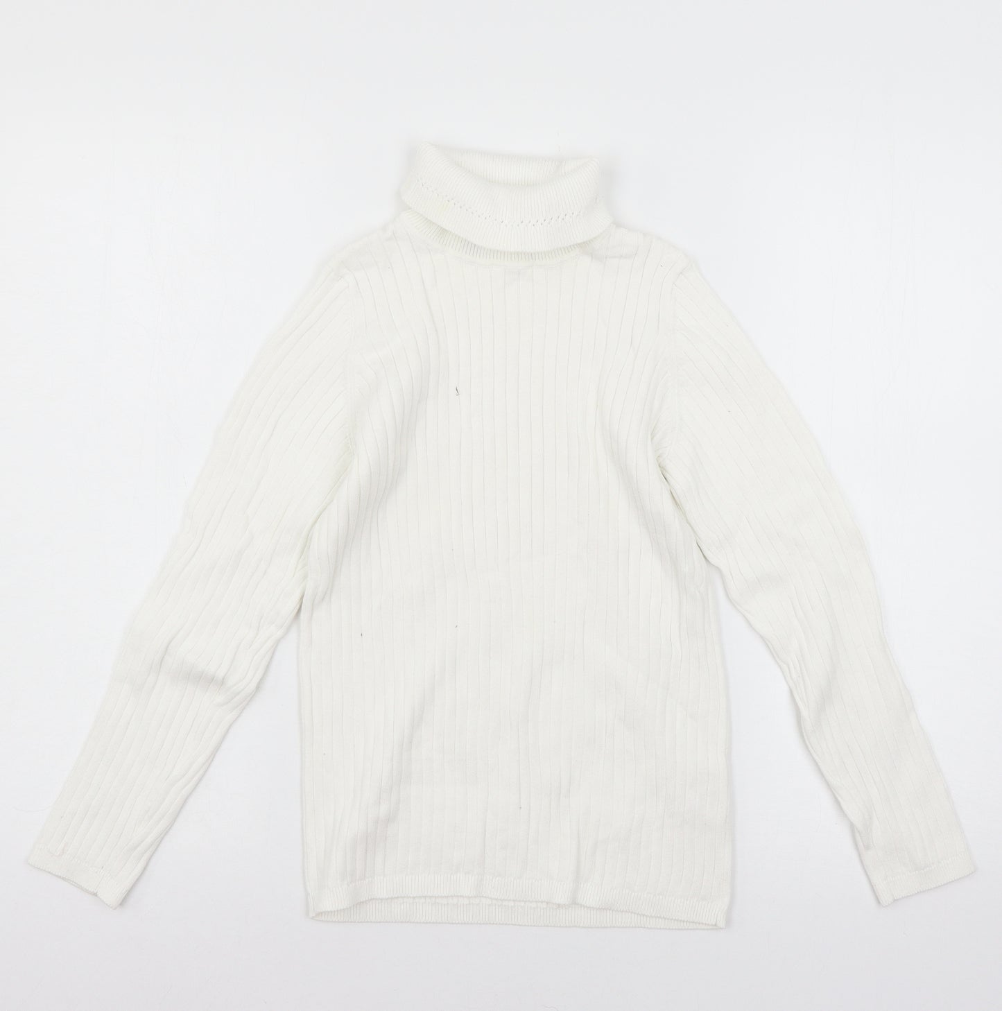 George Girls White  Knit Pullover Jumper Size 12-13 Years