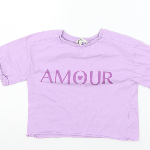 Miss E-vie Girls Purple  Jersey Basic T-Shirt Size 11-12 Years  - Amour