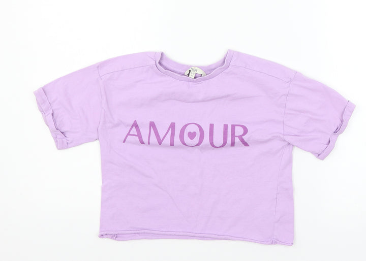 Miss E-vie Girls Purple Jersey Basic T-Shirt Size 11-12 Years - Amour