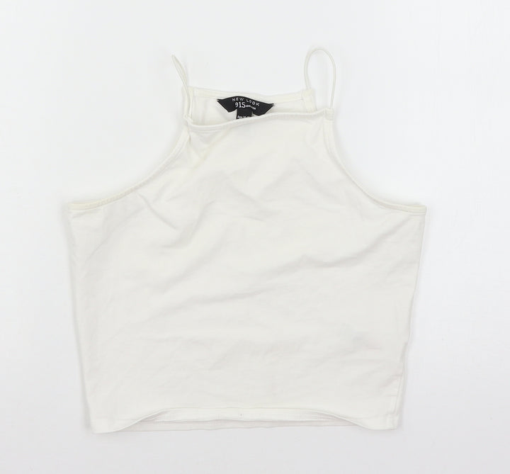 New Look Girls White  Jersey Basic Tank Size 14-15 Years