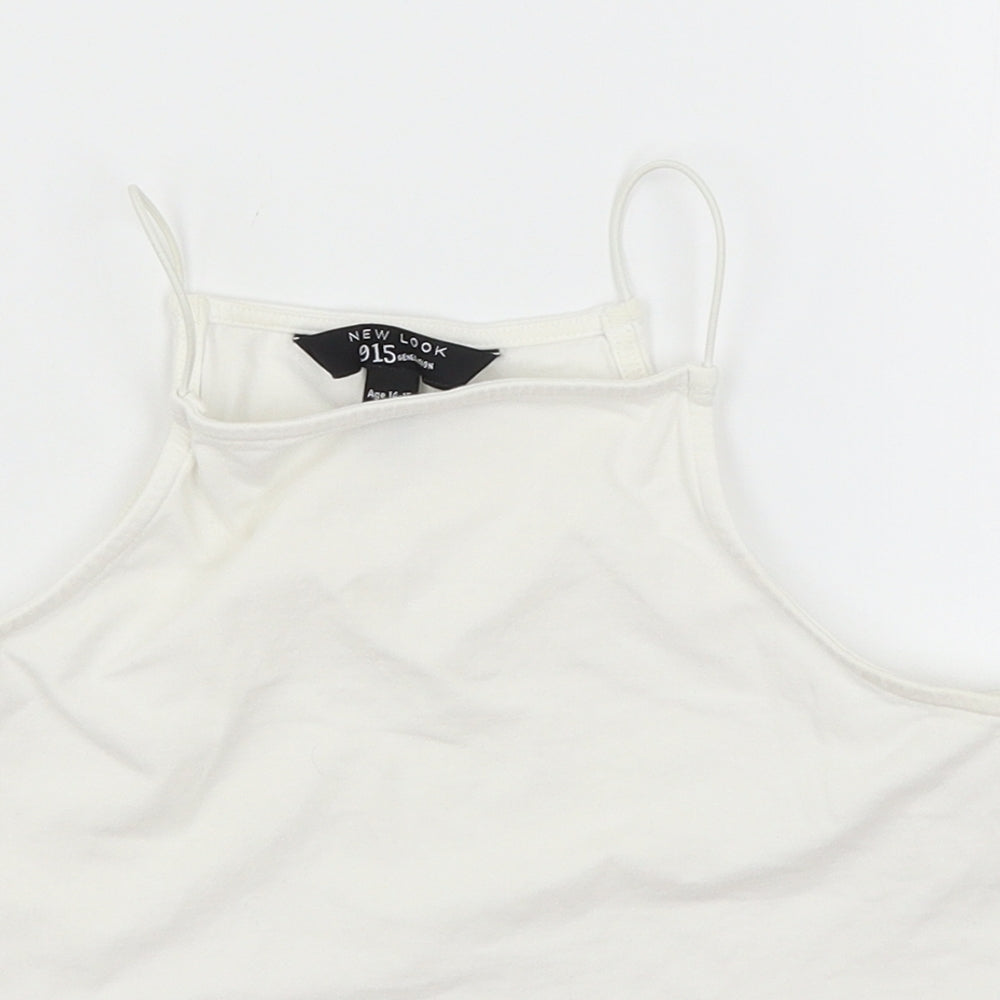 New Look Girls White  Jersey Basic Tank Size 14-15 Years