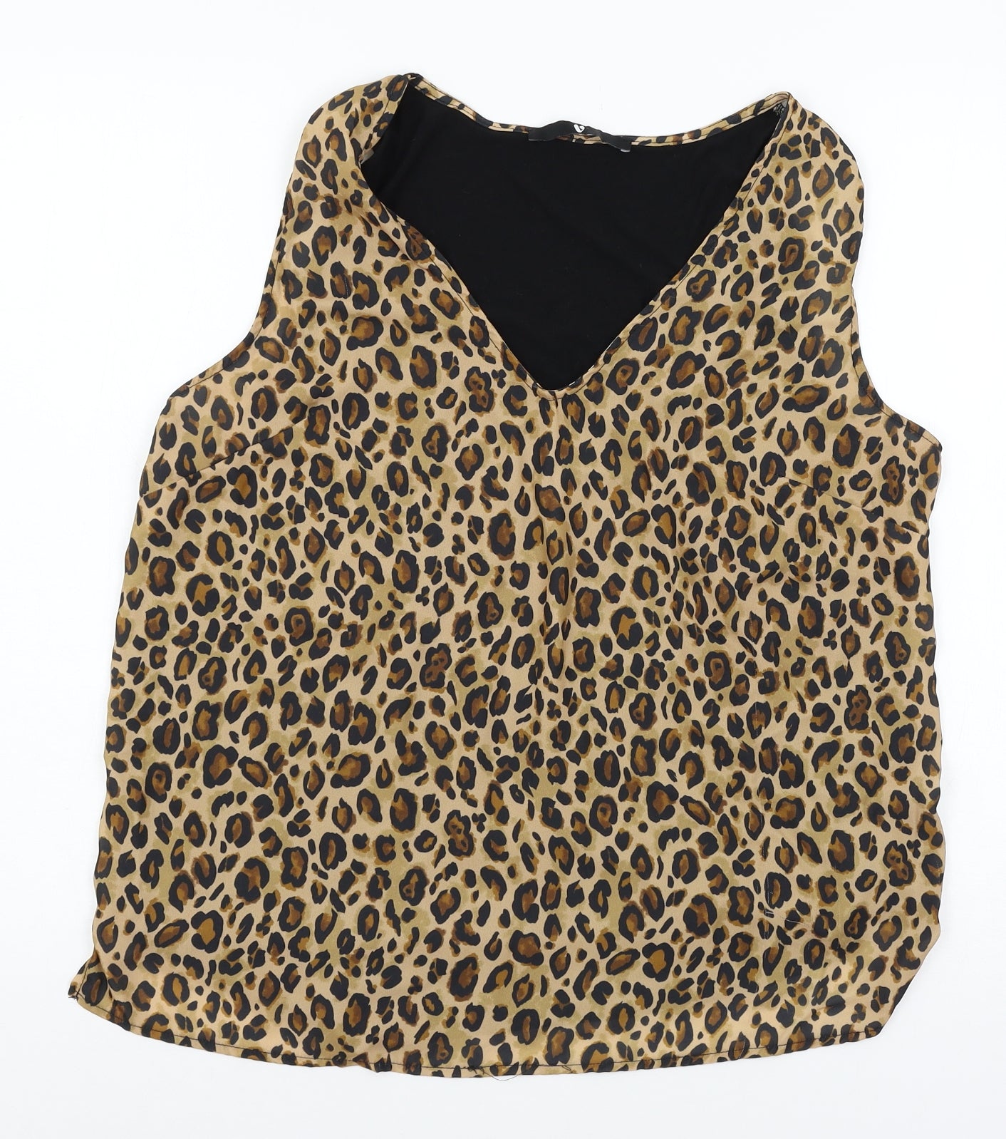 Very Womens Brown Animal Print  Basic Blouse Size 14