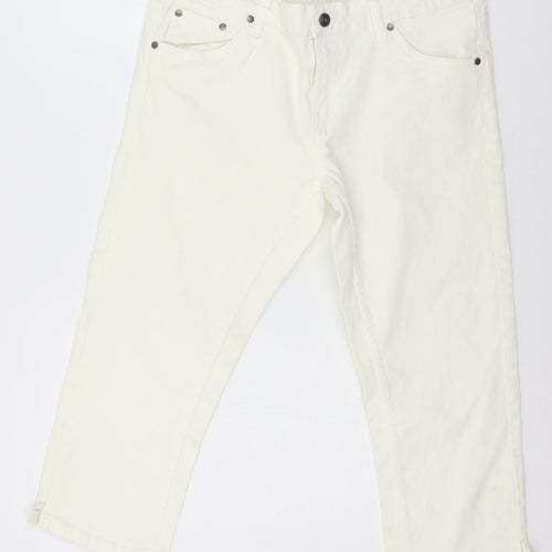 Denim Club Womens White  Denim Cropped Jeans Size 16 L21 in