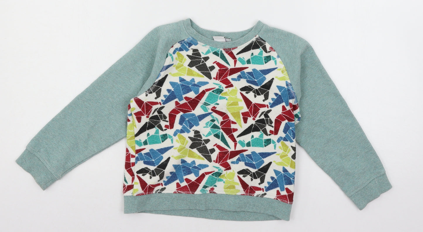 Mini Club Boys Multicoloured Geometric Jersey Pullover Sweatshirt Size 5-6 Years