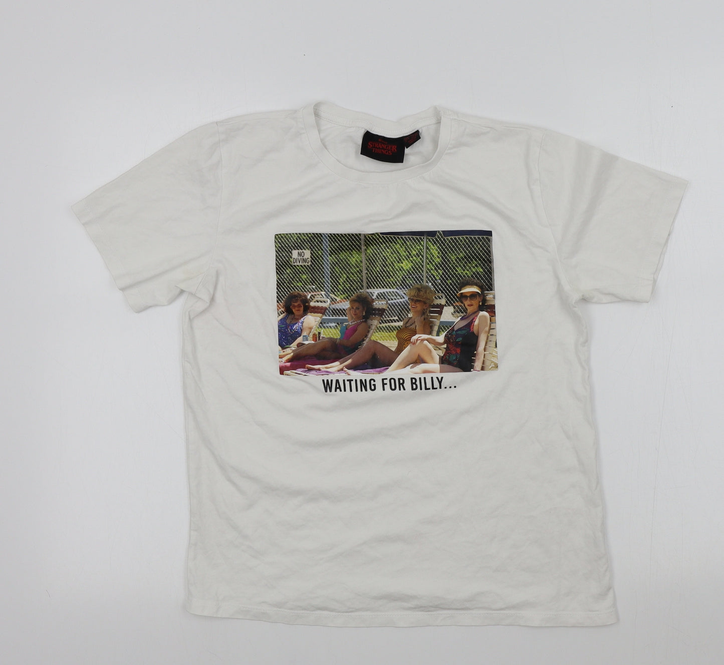 Netflix Womens White   Basic T-Shirt Size S  - Stranger Things