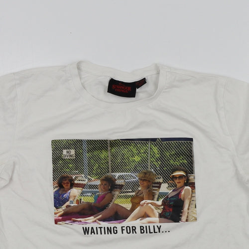 Netflix Womens White   Basic T-Shirt Size S  - Stranger Things
