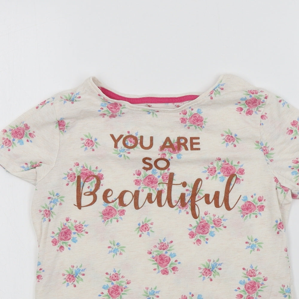 Primark Girls Pink Floral  Basic T-Shirt Size 11-12 Years