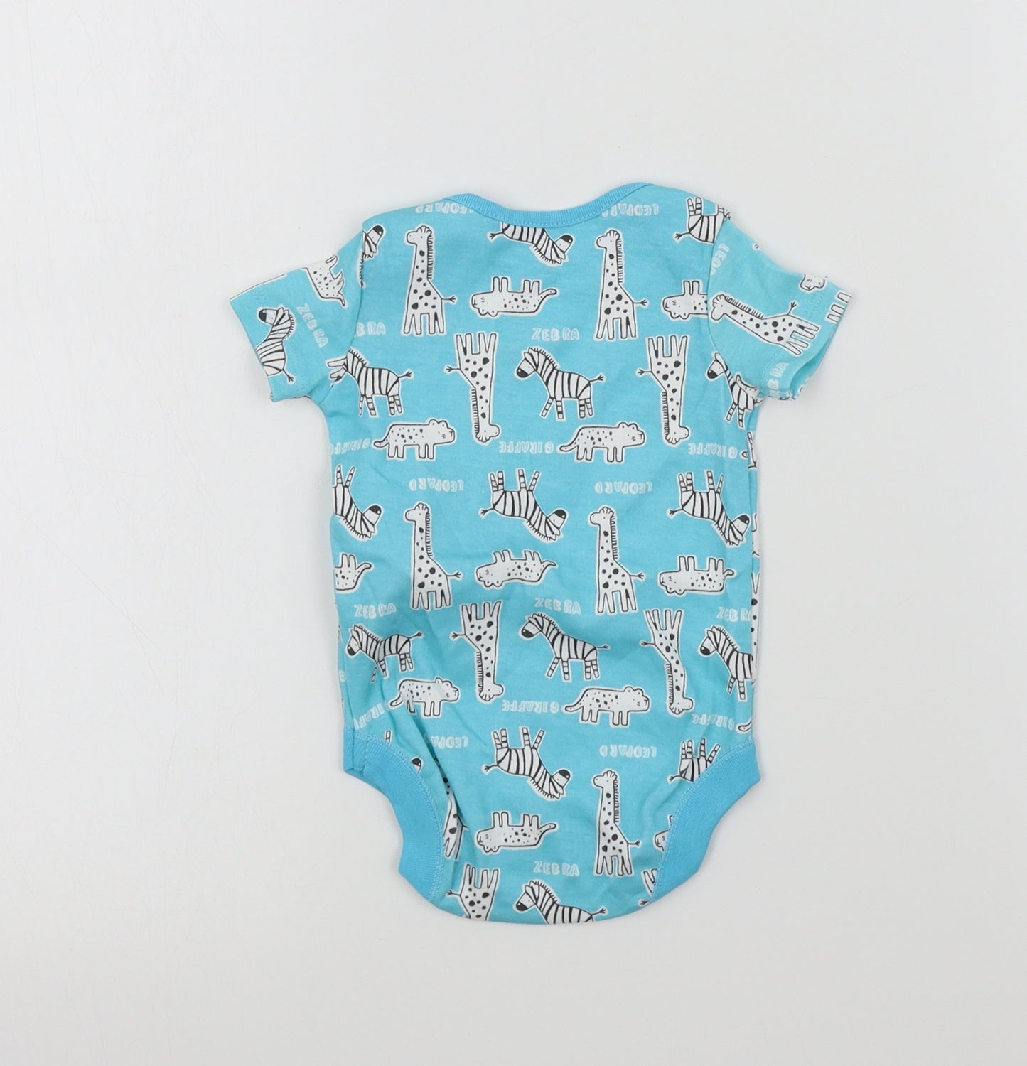 F&F Boys Blue Geometric  Babygrow One-Piece Size 3-6 Months