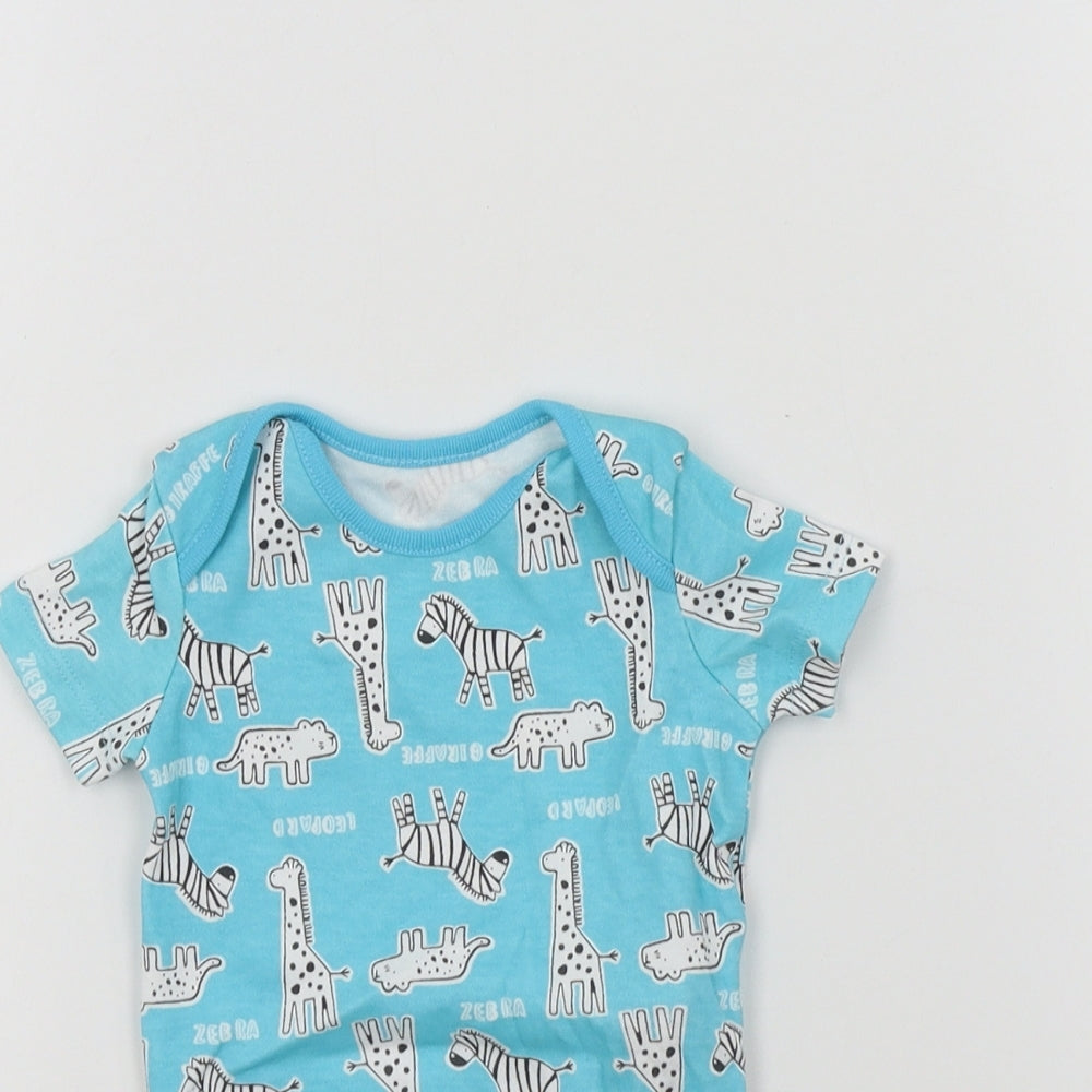 F&F Boys Blue Geometric  Babygrow One-Piece Size 3-6 Months