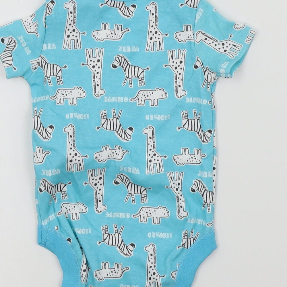 F&F Boys Blue Geometric  Babygrow One-Piece Size 3-6 Months