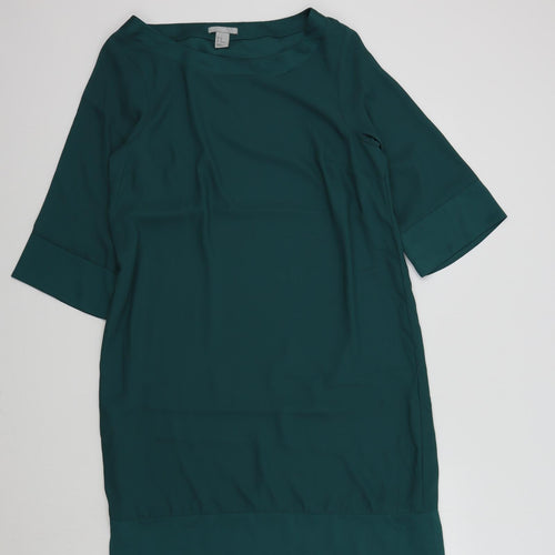 H&M Womens Green Colourblock  A-Line  Size 10