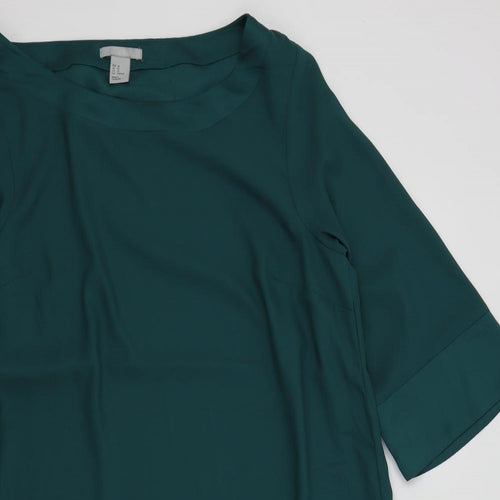 H&M Womens Green Colourblock  A-Line  Size 10
