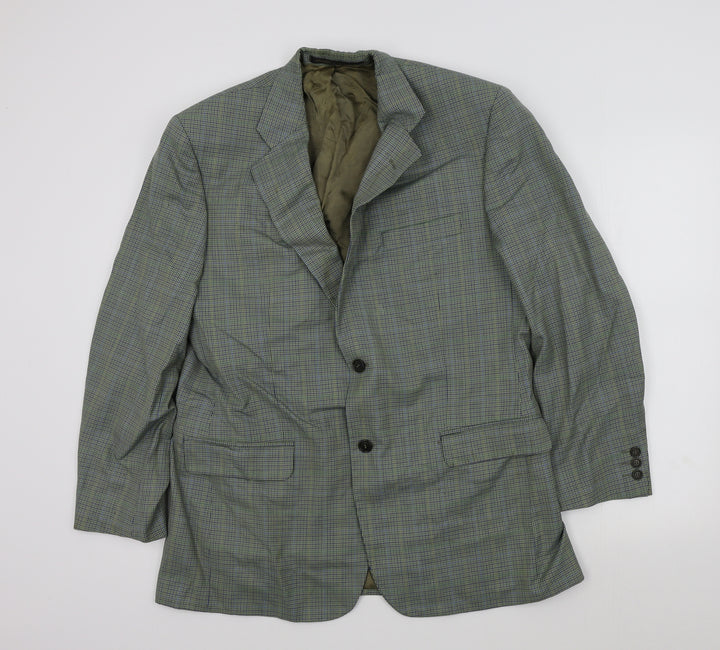 M&S Mens Green Geometric Jacket Blazer Size 42