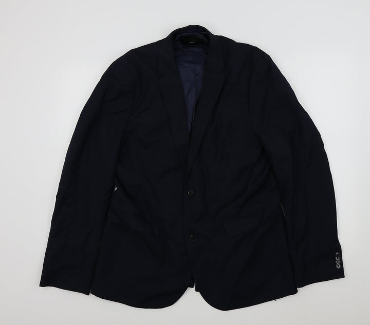 H&M Mens Blue Jacket Blazer Size 44