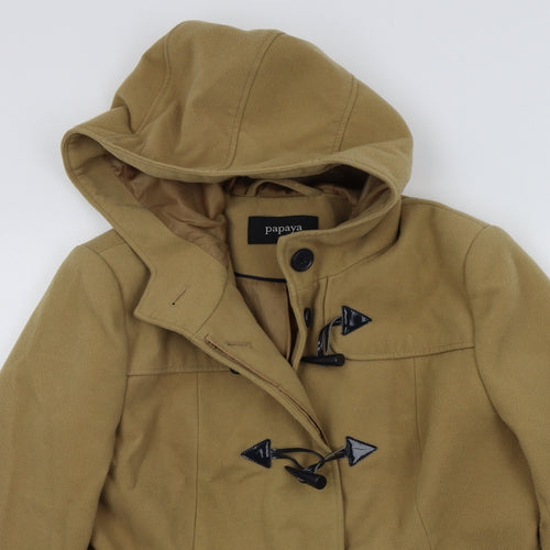 Papaya Womens Brown   Overcoat Coat Size 14