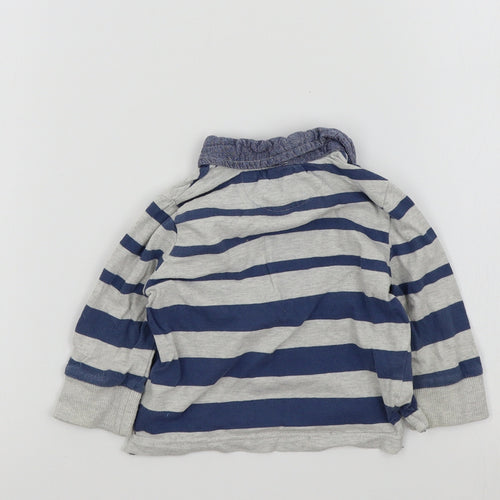 F&F Boys Blue Striped  Basic T-Shirt Size 3-6 Months