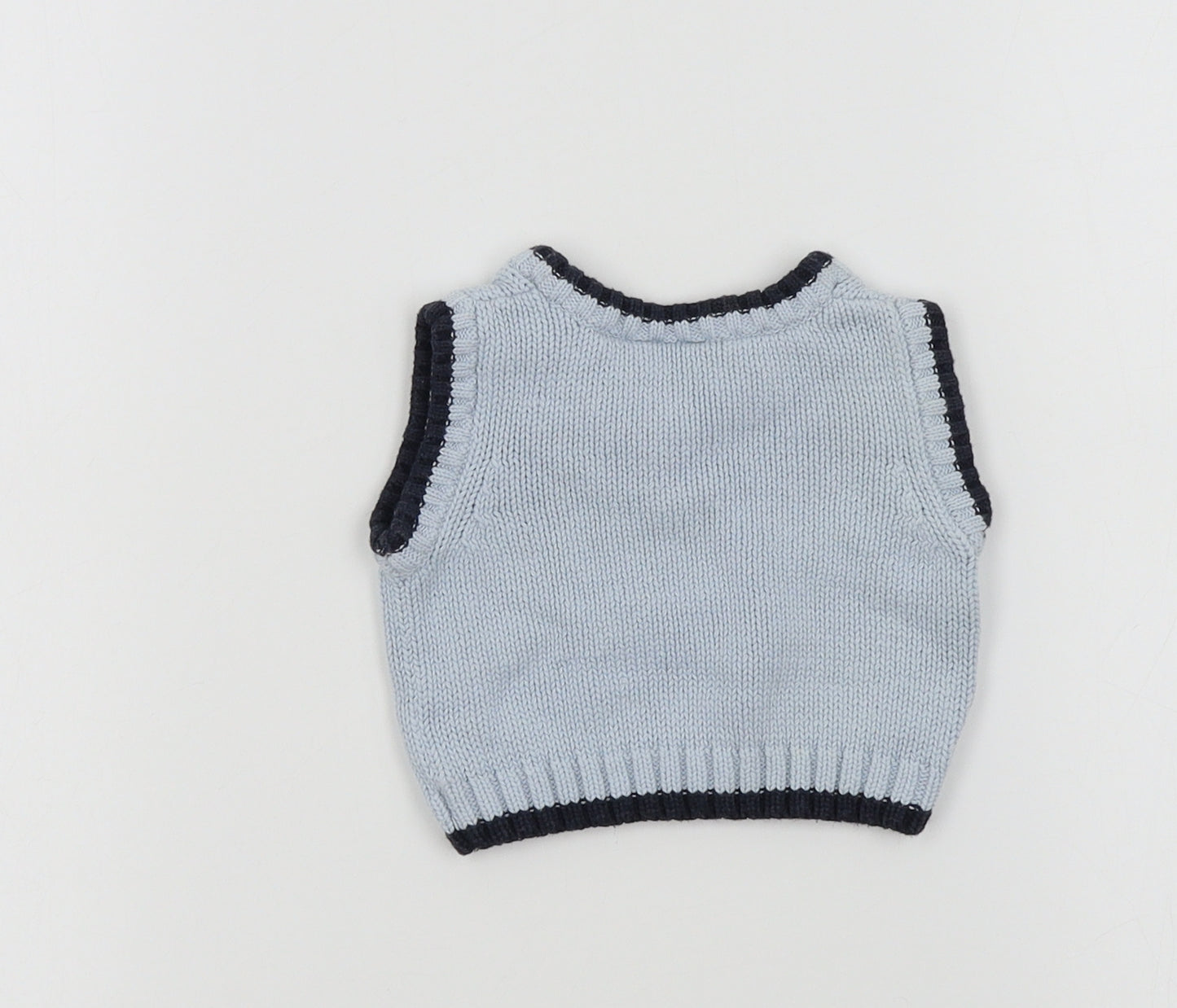 Jasper Conran Boys Blue Colourblock  Vest Jumper Size 0-3 Months