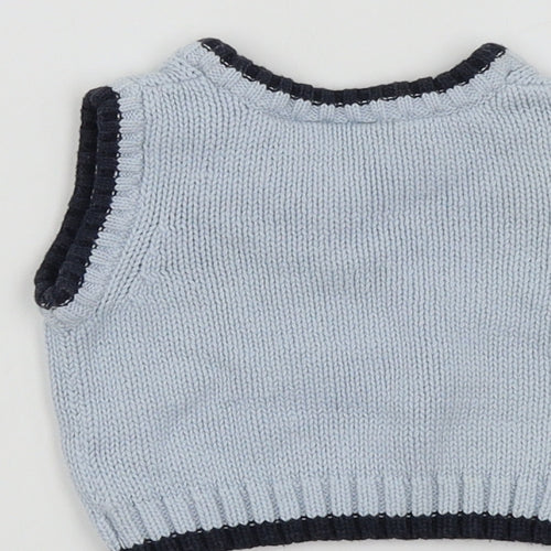 Jasper Conran Boys Blue Colourblock  Vest Jumper Size 0-3 Months