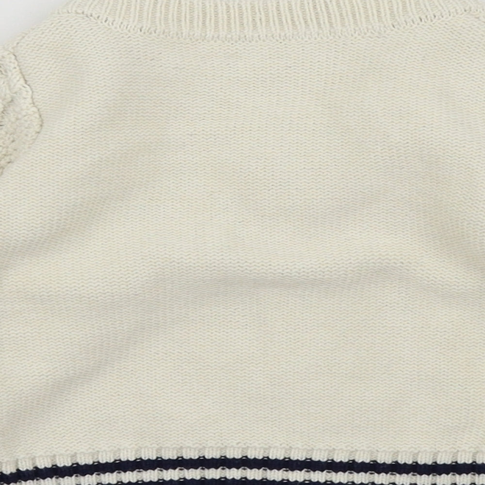 Nutmeg Boys Beige Colourblock  Cardigan Jumper Size 6-9 Months