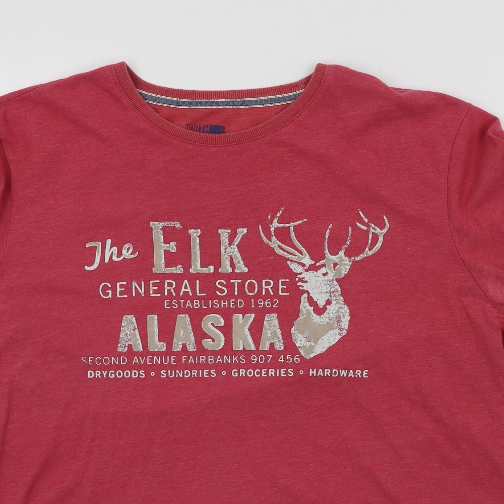 NORTH COAST Mens Pink    T-Shirt Size L