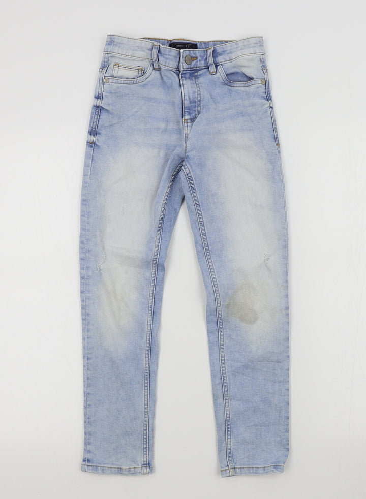 NEXT Girls Blue Colourblock  Straight Jeans Size 9 Years
