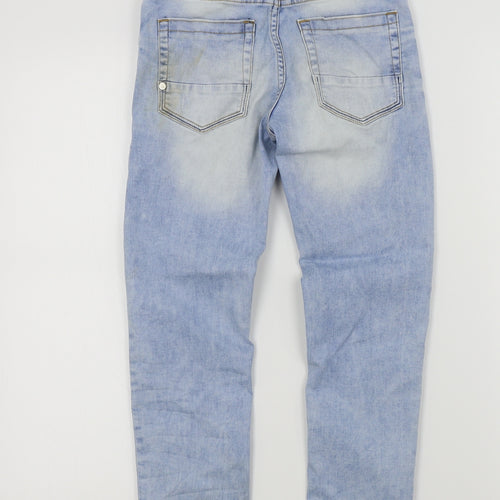 NEXT Girls Blue Colourblock  Straight Jeans Size 9 Years