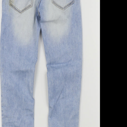 NEXT Girls Blue Colourblock  Straight Jeans Size 9 Years