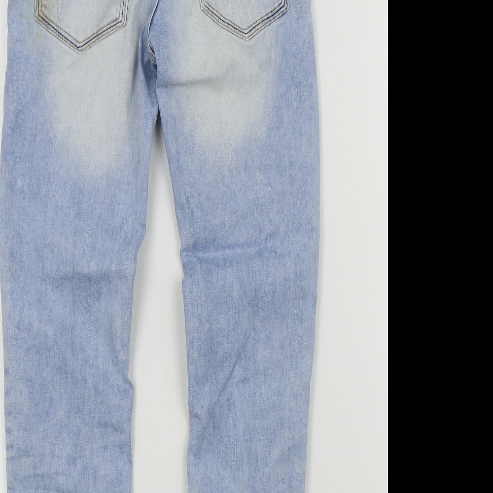 NEXT Girls Blue Colourblock  Straight Jeans Size 9 Years