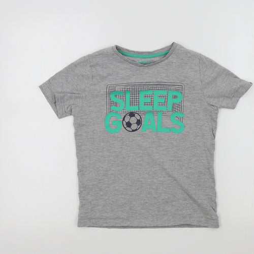 M&S Boys Grey Colourblock   Pyjama Top Size 8-9 Years