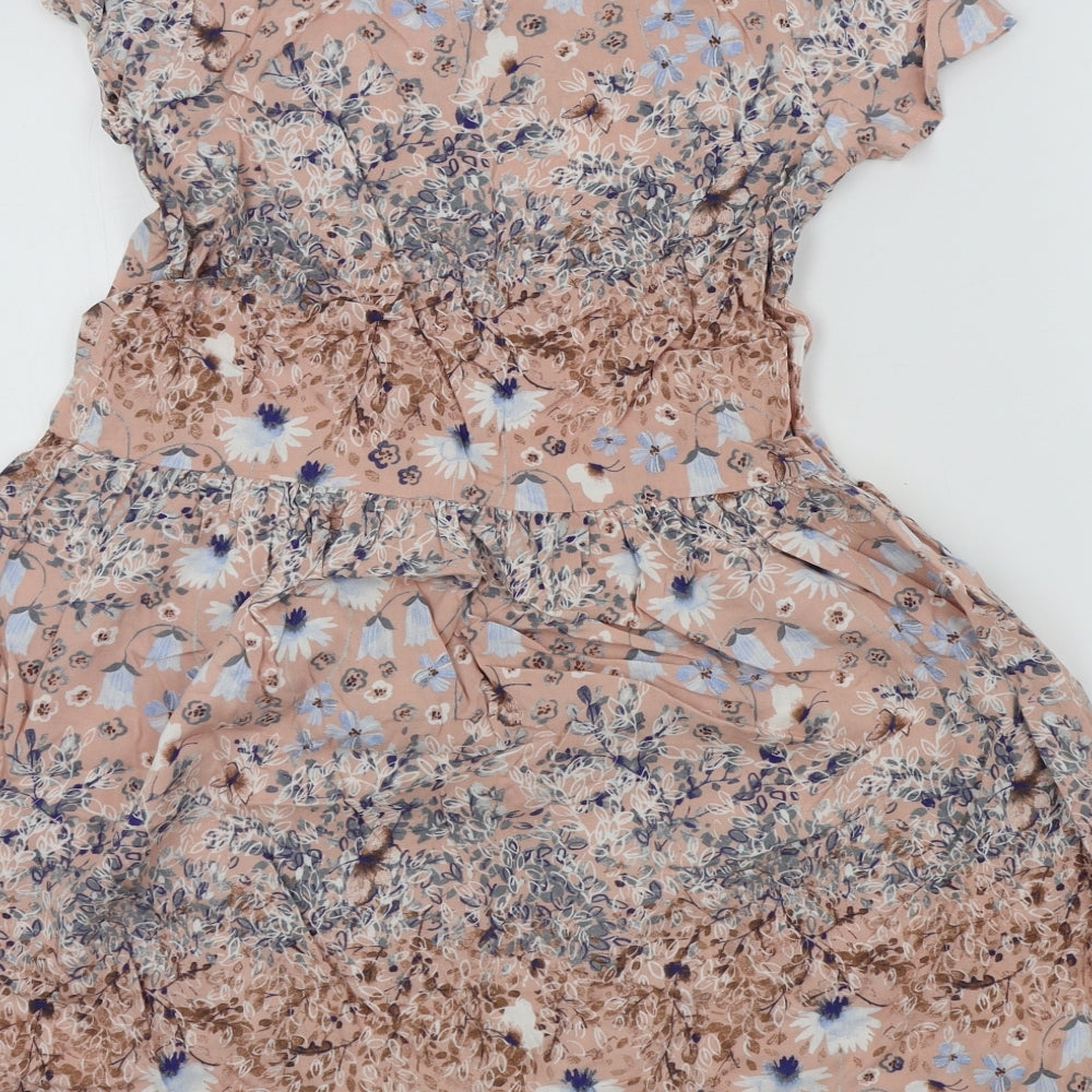 NEXT Girls Pink Floral  Fit & Flare  Size 10 Years