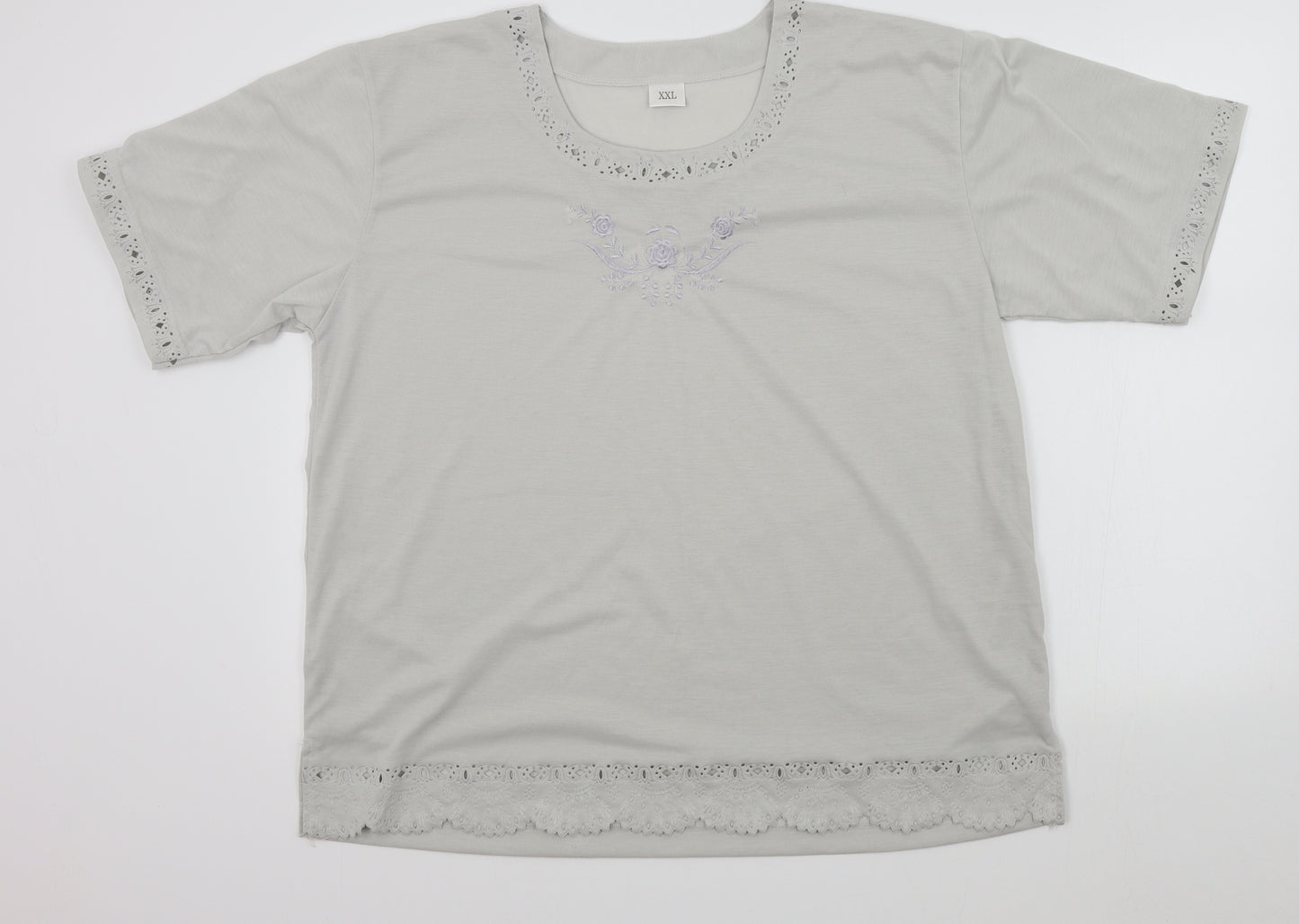 Preworn Womens Grey   Basic T-Shirt Size 2XL