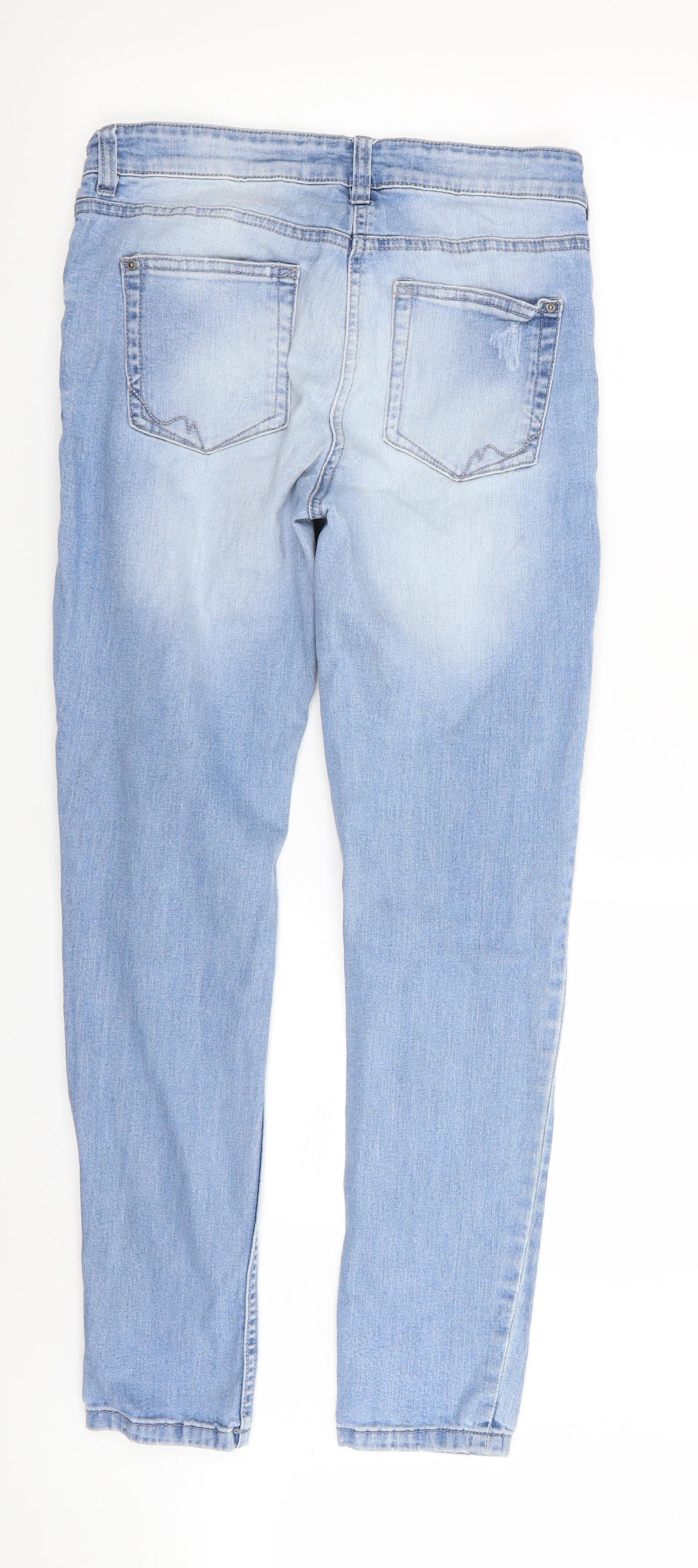 NEXT Womens Blue   Skinny Jeans Size 10 L30 in - RIPPED JEANS