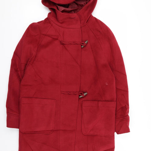 M&S Womens Red   Overcoat Coat Size 12