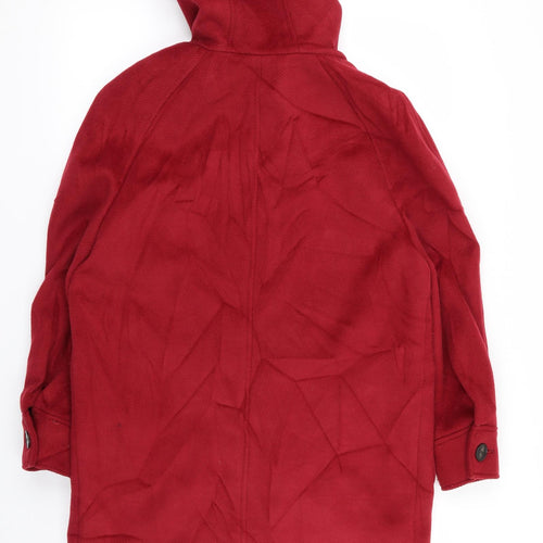 M&S Womens Red   Overcoat Coat Size 12