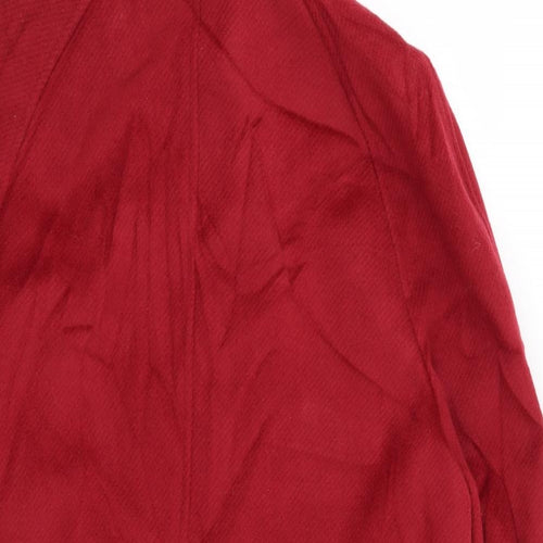 M&S Womens Red   Overcoat Coat Size 12