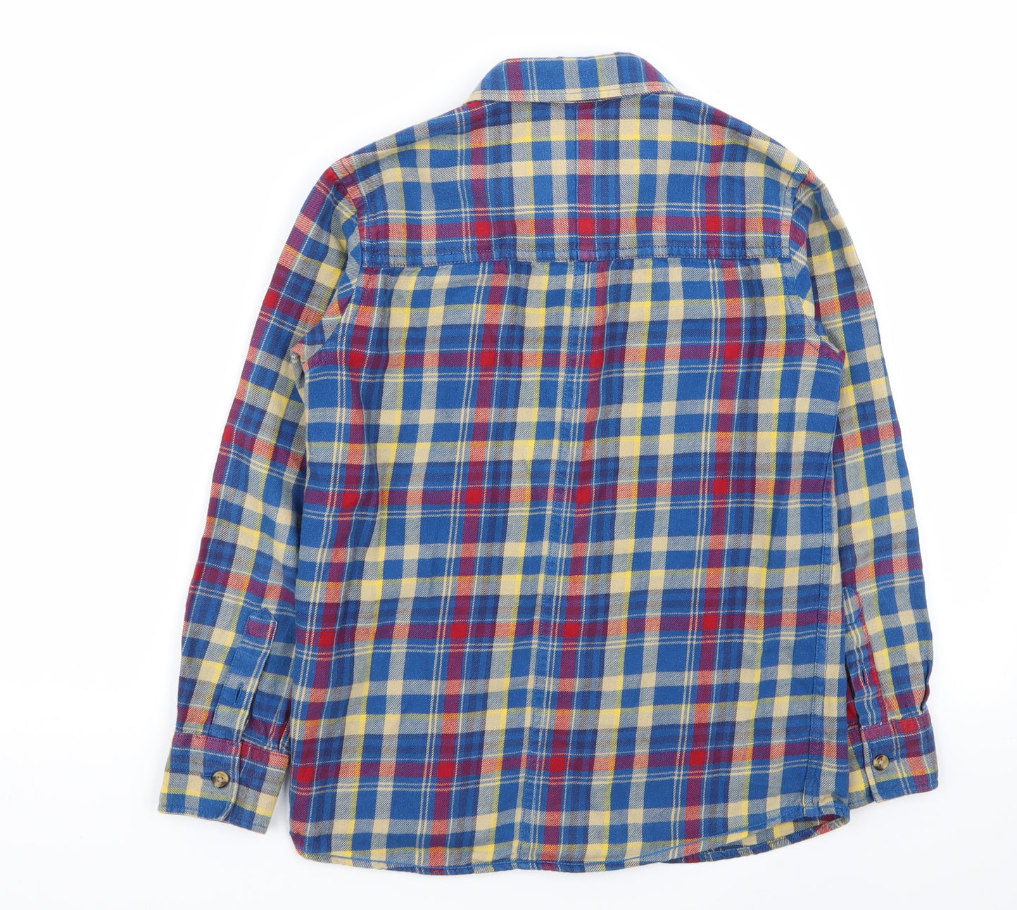 M&S Boys Multicoloured Check  Basic Button-Up Size 8-9 Years