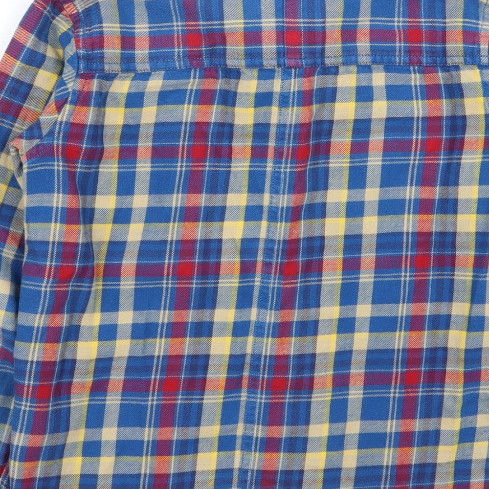 M&S Boys Multicoloured Check  Basic Button-Up Size 8-9 Years