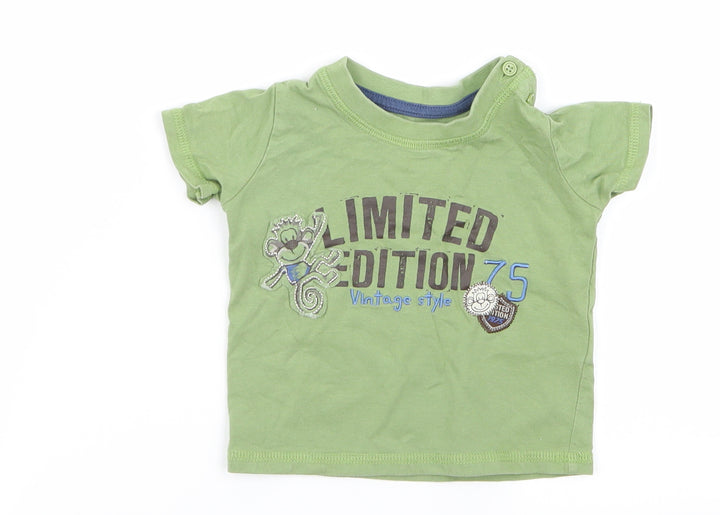 Preworn Boys Green   Basic T-Shirt Size 0-3 Months