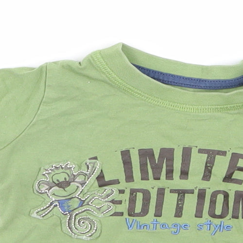Preworn Boys Green   Basic T-Shirt Size 0-3 Months