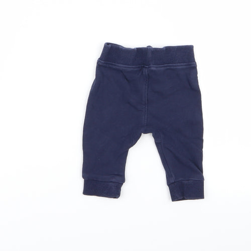 Asda George Boys Blue   Jogger Trousers Size 0-3 Months