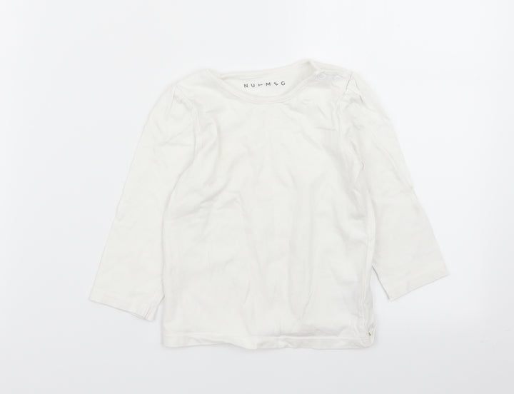 Nutmeg Girls White Basic T-Shirt Size 18-24 Months