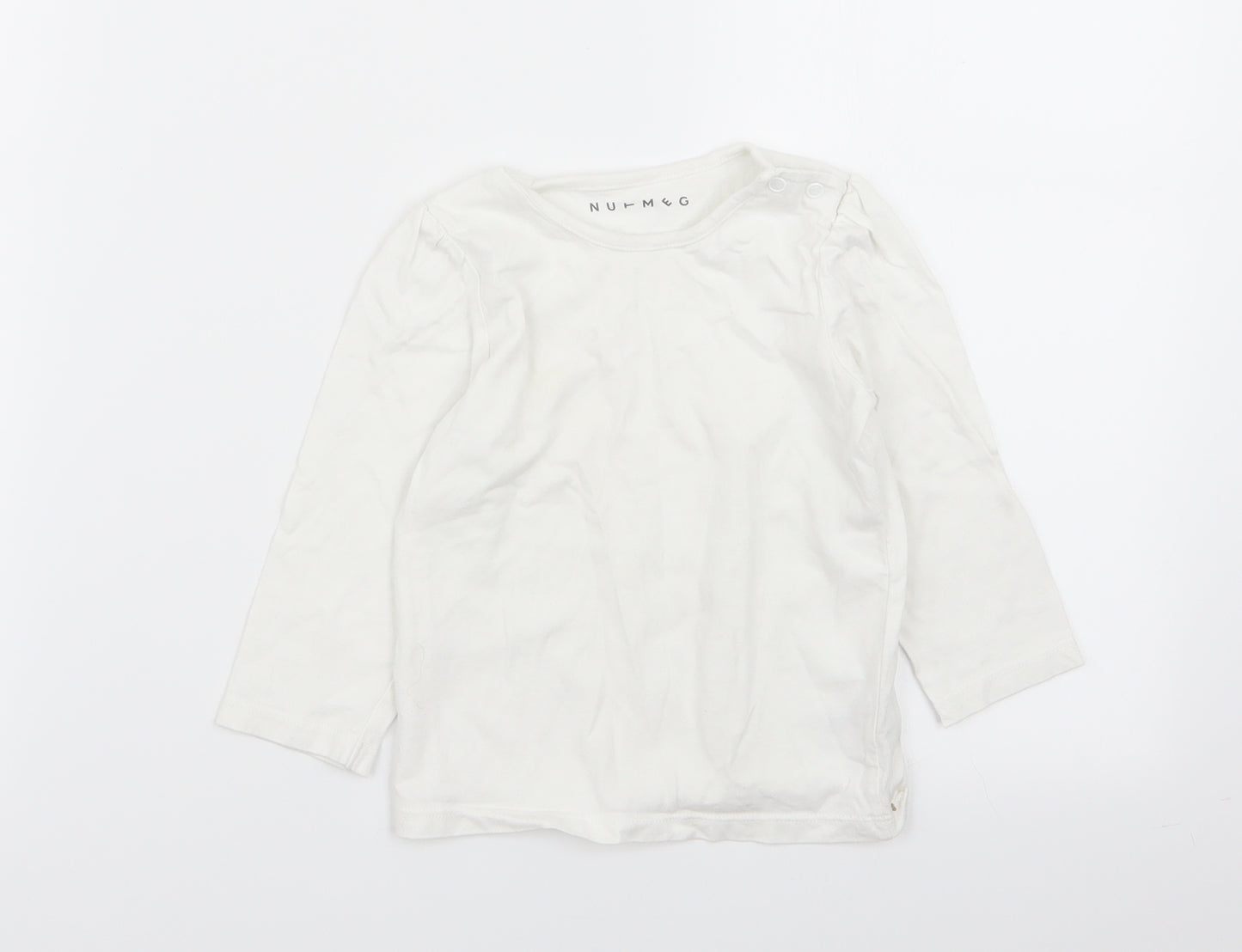 Nutmeg Girls White   Basic T-Shirt Size 18-24 Months