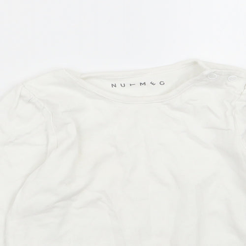 Nutmeg Girls White   Basic T-Shirt Size 18-24 Months