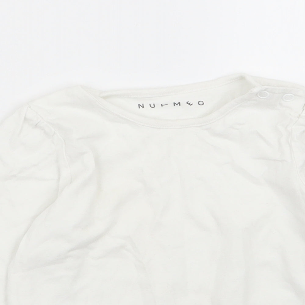 Nutmeg Girls White   Basic T-Shirt Size 18-24 Months