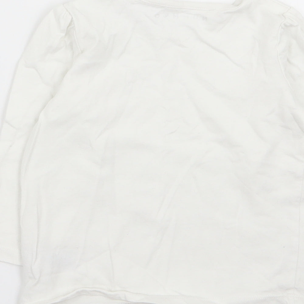 Nutmeg Girls White   Basic T-Shirt Size 18-24 Months