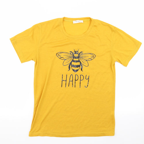 Fashion Womens Yellow   Basic T-Shirt Size S