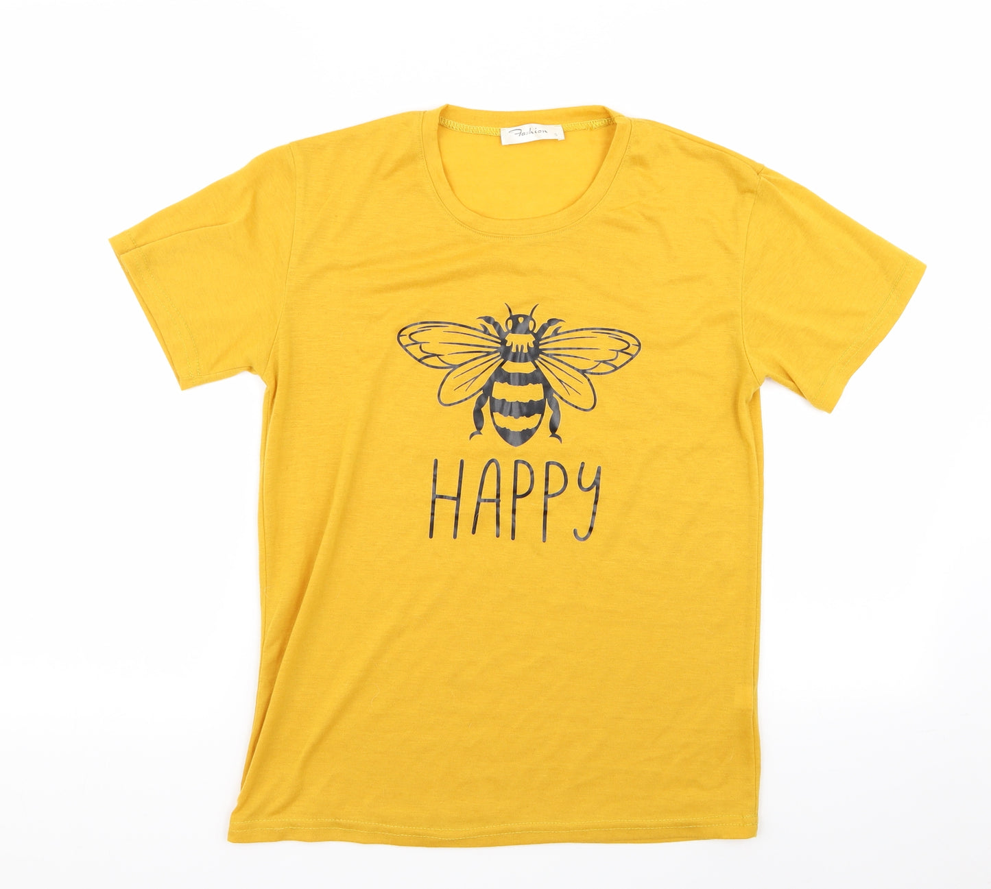 Fashion Womens Yellow   Basic T-Shirt Size S