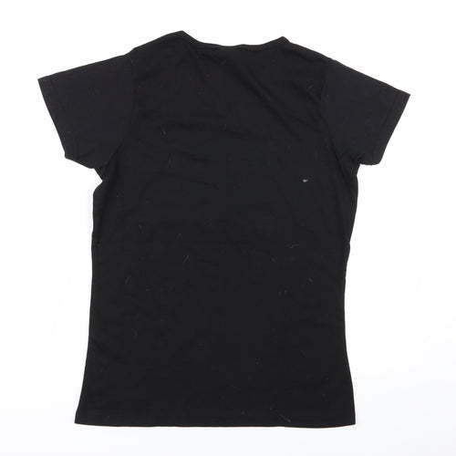 waitomo Womens Black Geometric  Basic T-Shirt Size M